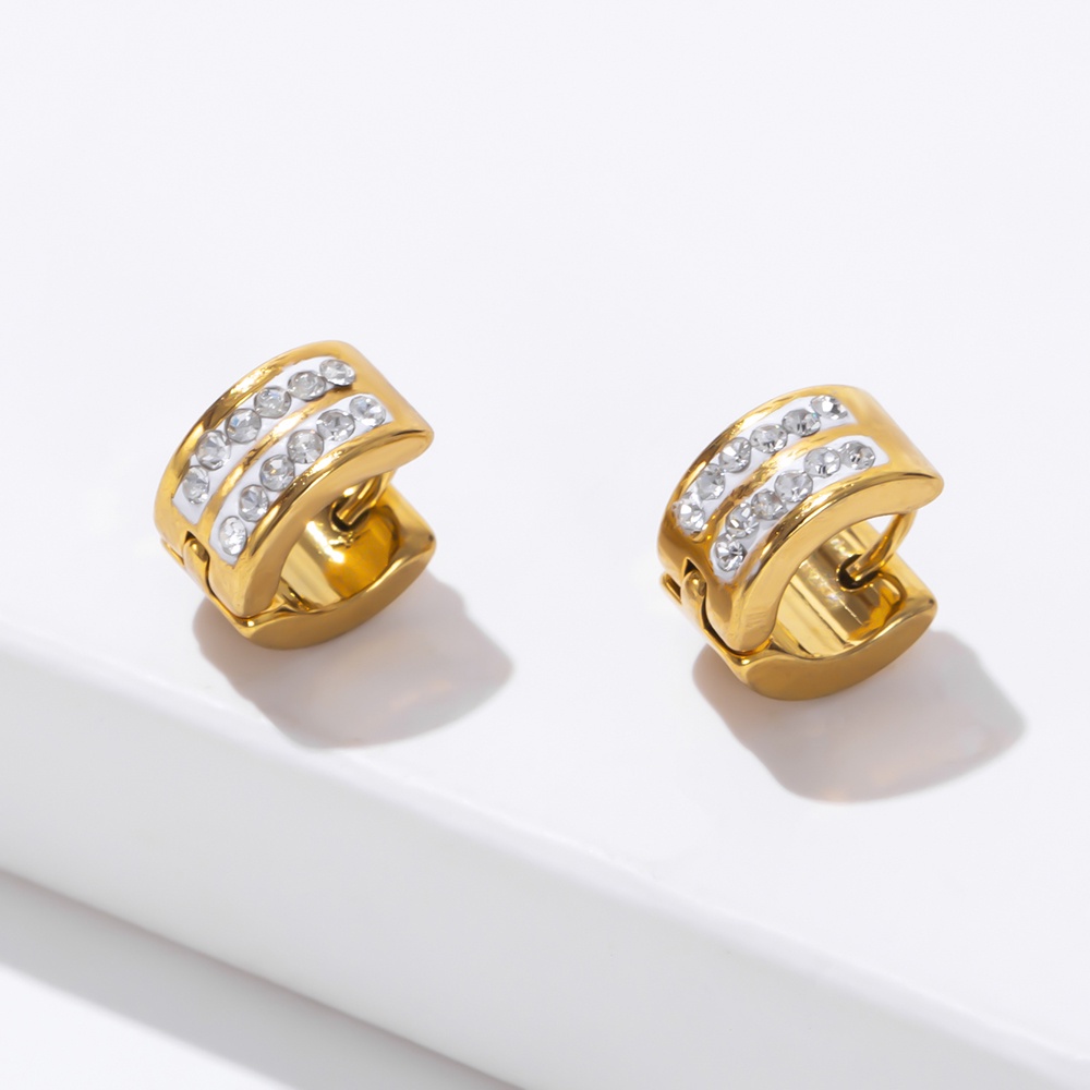 Bông Tai Mạ Vàng 18K Đính Đá 9mm Thời Trang Dành Cho Nam Và Nữ