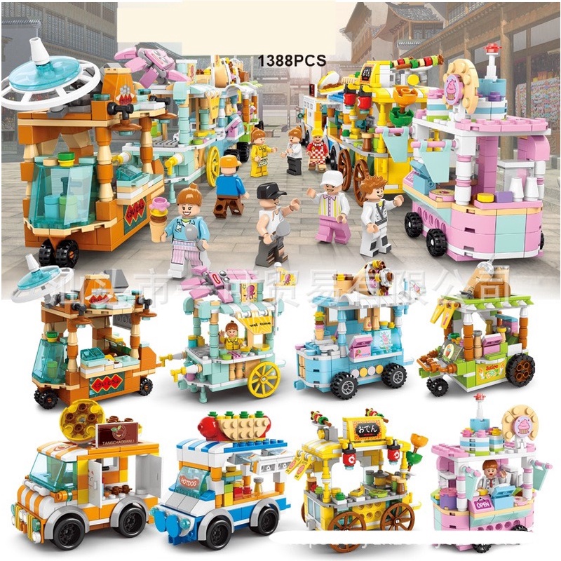 Đồ chơi xếp hình xe bán hàng rong