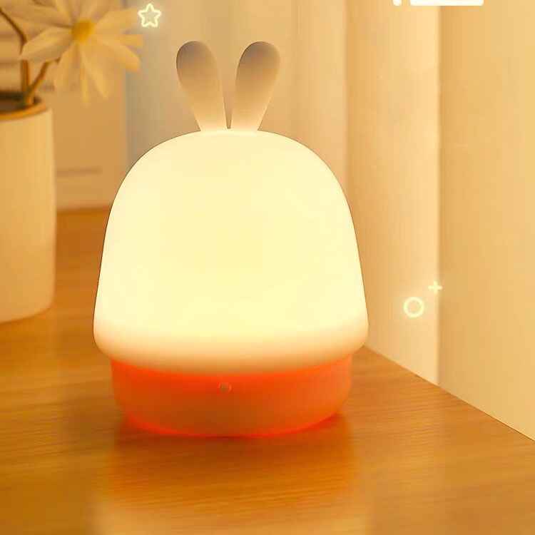 Thỏ Pat Đèn Nhỏ Bánh Bao Silicone LED - Cảm ứng điều chỉnh ánh sáng