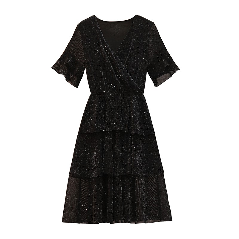 🌸Hàng Order🌸 Váy Bigsize Cổ V Xếp Ly Tầng Lấp Lánh Trẻ Trung🌸Hàng Quảng Châu | BigBuy360 - bigbuy360.vn