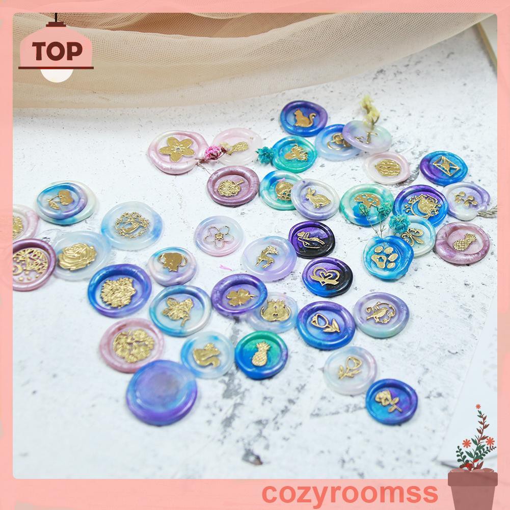 Set 30 Sáp Đóng Dấu Hình Ngôi Sao Phong Cách Retro
