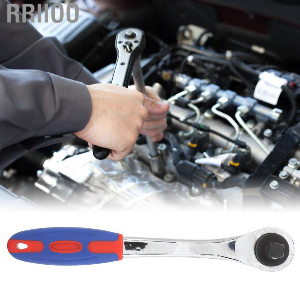 Rriioo 3/8in 72 Teeth Ratchet Wrench Chromium Vanadium Steel Socket Maintenance Tools