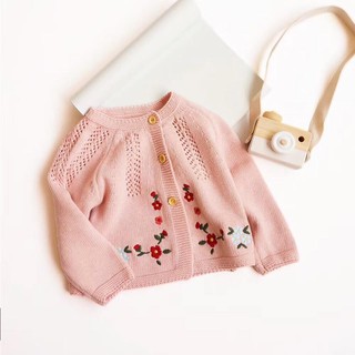 ÁO KHOÁC LEN BÉ GÁI MÀU HỒNG SIÊU CUTE
