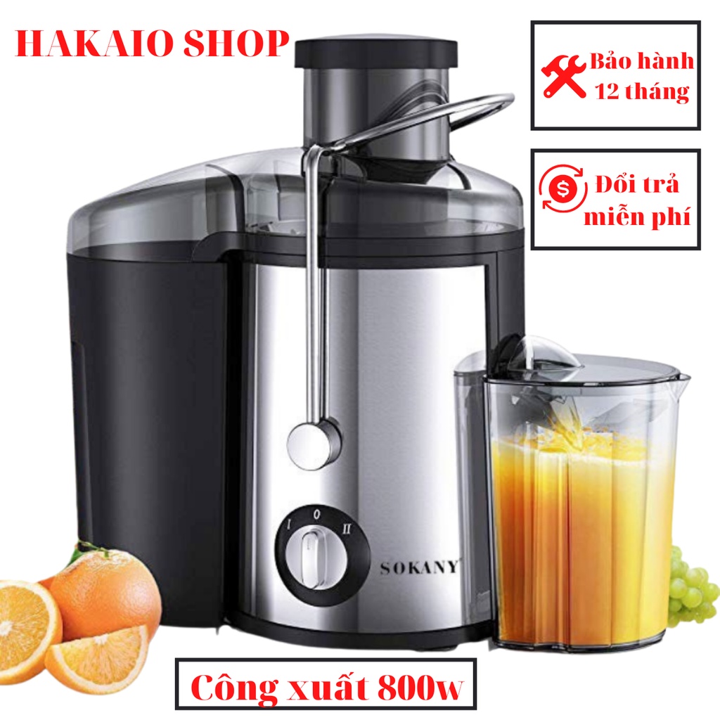 Máy ép trái cây hoa quả SOKANY Cao Cấp - Ép Hoa Quả, Ép Rau Củ Chuyên Nghiệp sieuthihakaio quà tặng hấp dẫn