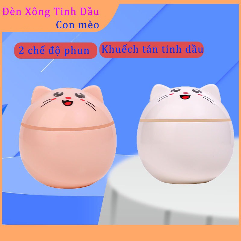 [HÀNG MỚI VỀ] Đèn Xông Tinh Dầu Mini- Máy Xông Tinh Dầu Con Mèo 300ML