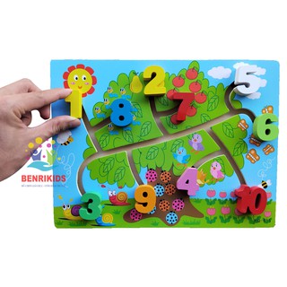 Bảng mê cung chủ đề số đếm cho bé phát triển tư duy