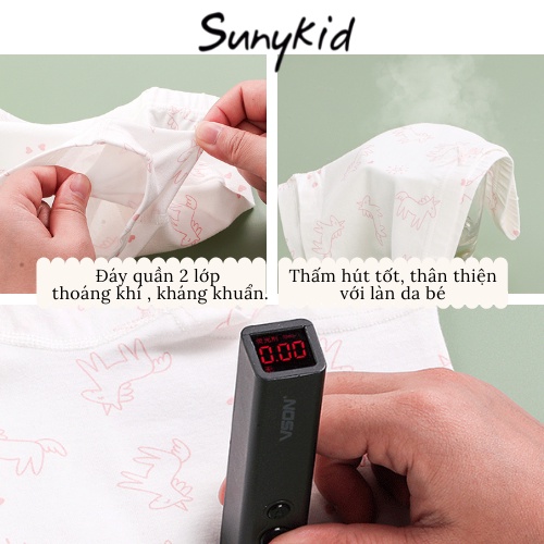 Quần lót bé gái combo 3 quần chíp đùi trẻ em cotton HC504  kháng khuẩn Sunykid cho bé từ 2-16 tuổi