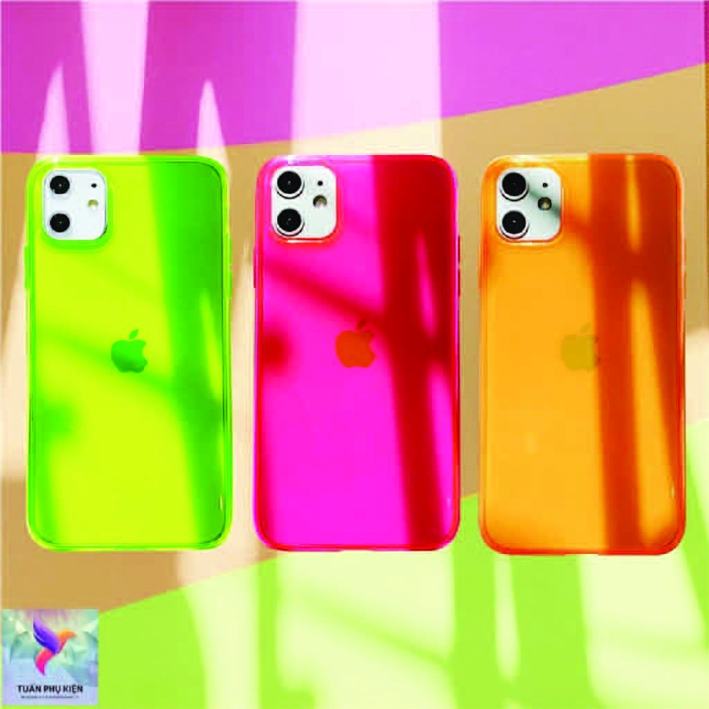 Ốp Lưng Iphone ⚡ Ốp Lưng Điện Thoại Iphone Neon Trong Suốt ⚡ Full Size Từ Iphone 6 - 11 Promax - Tuấn Case 75