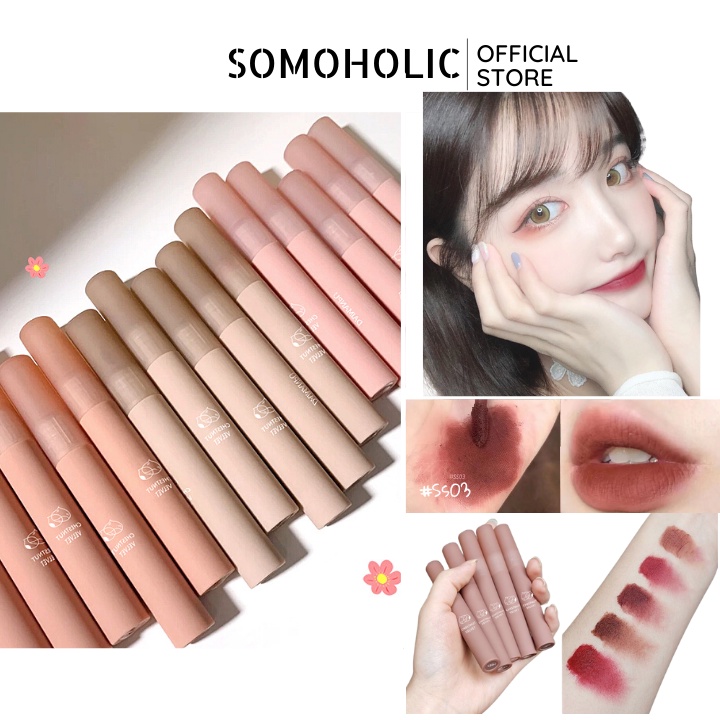 Son kem lì DAIMANPU nội địa Trung mềm mịn như nhung chống khô môi lâu trôi Somoholic SM15