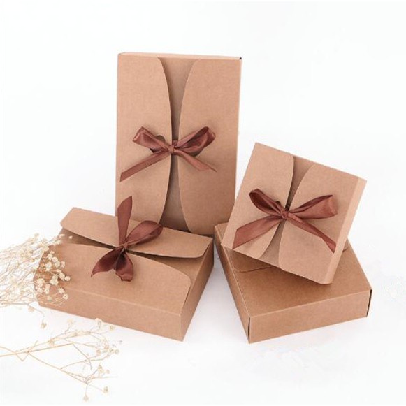 Hộp Giấy Kraft Đựng Bánh Kẹo Làm Thủ Công Có Nhiều Kích Thước Trang Trí Đa Ứng Dụng