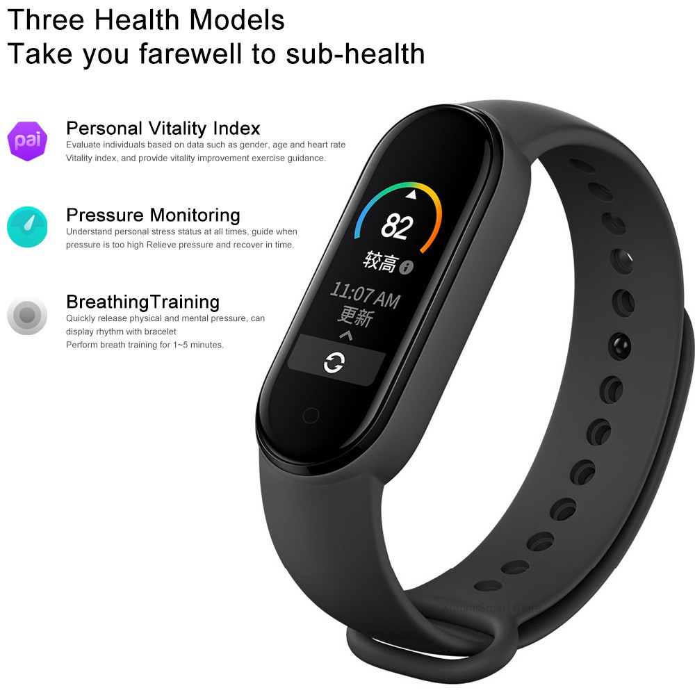 Đồng Hồ Thông Minh Xiaomi Mi Band 5 (đo Nhịp Tim, 11 Chế Độ Chế Độ Chế Độ 1.1 "amoled)