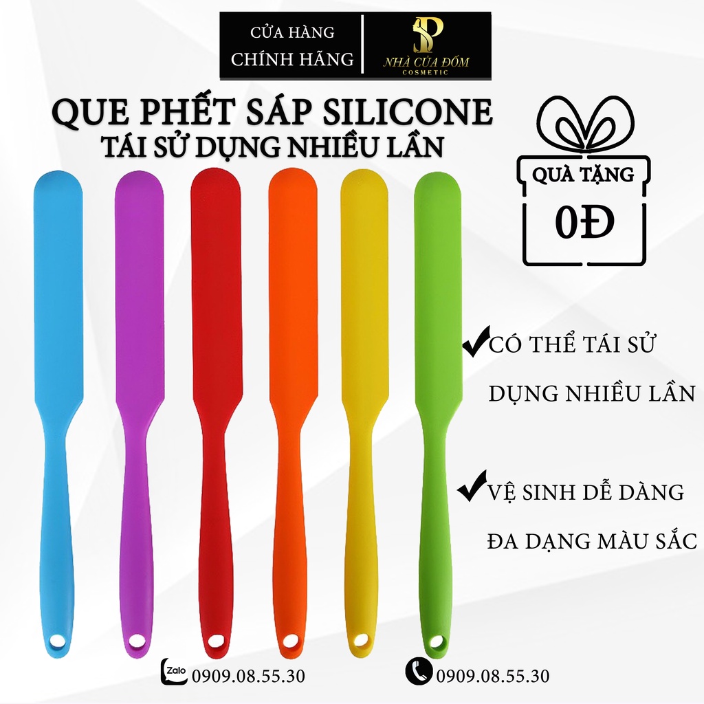 Que Phết Sáp Wax Lông Silicon Đốm Waxing Siêu Bền, Tái Sử Dụng Nhiều Lần, Dễ Dàng Vệ Sinh, Dài 24cm