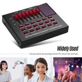 [SIÊU RẺ] Soundcard V8 PLUS Quốc Tế , livestream , live bigo- nâng cấp âm thanh lên một tầm cao mới