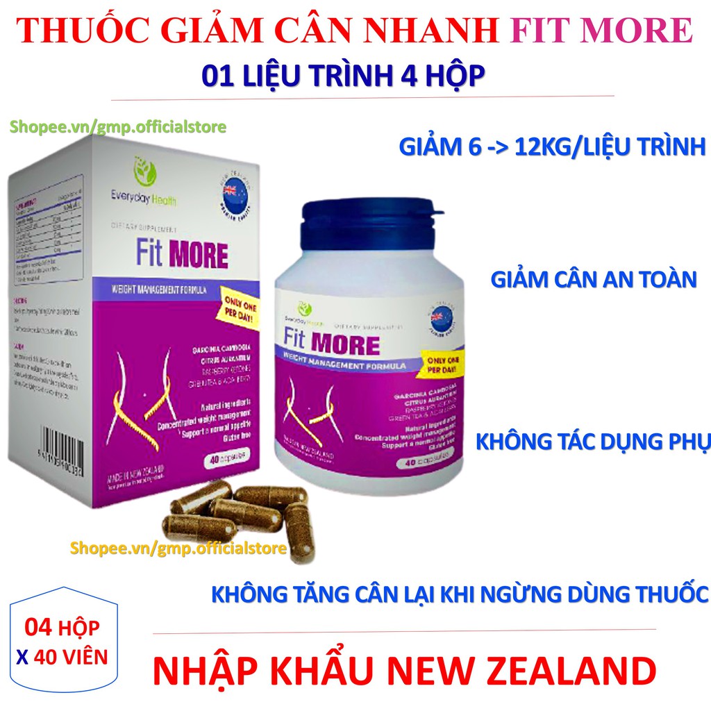 [THUỐC GIẢM CÂN NHANH] Giảm cân nhanh FIT MORE nhập khẩu Châu Âu giảm cân an toàn giảm cân hiệu quả 01 liệu trình