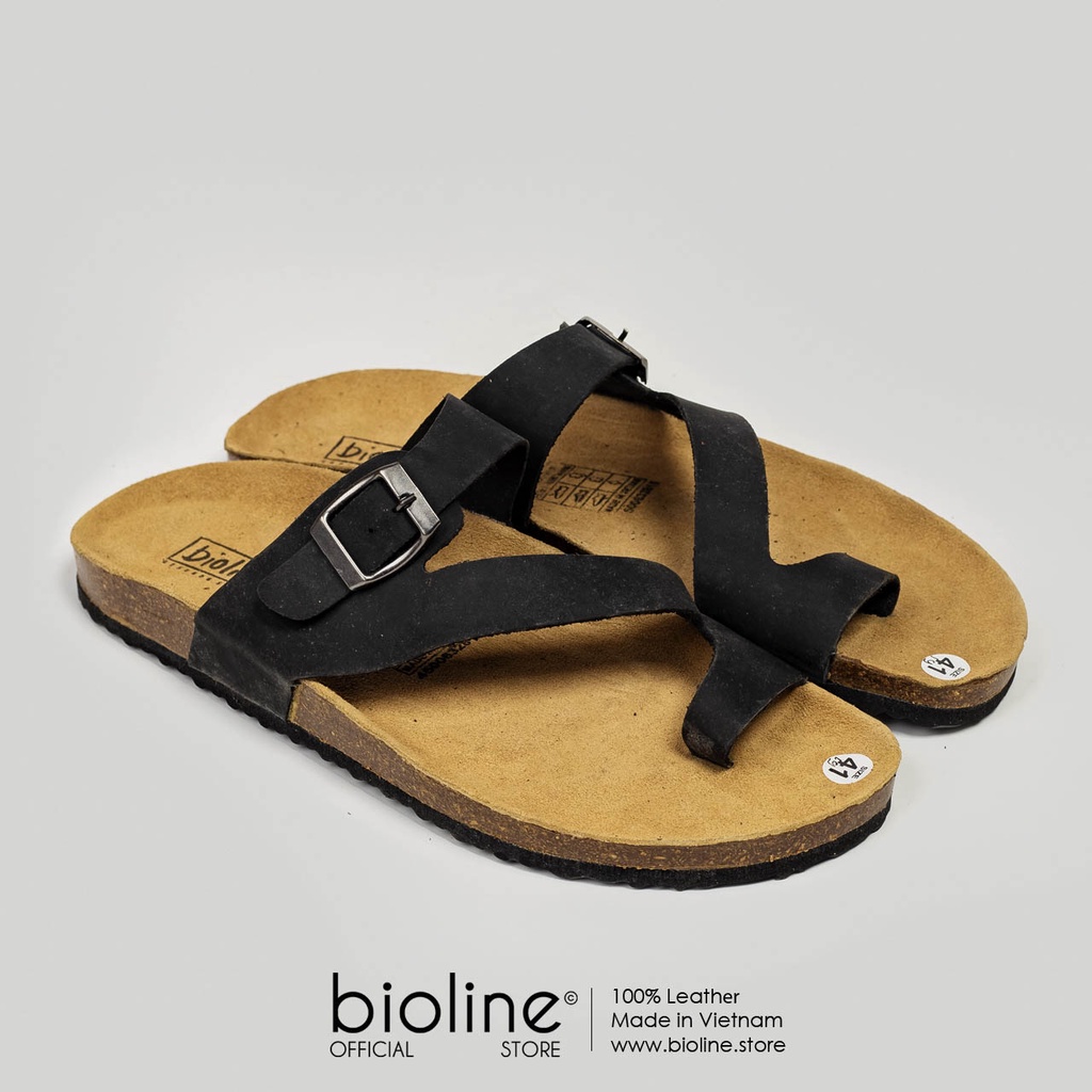 [DA BÒ THẬT] D24 - Dép đế trấu BIRKEN da bò thật xỏ ngón - SIÊU HOT  - Bioline Official Store
