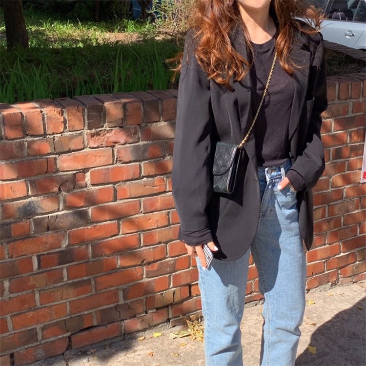 Áo Khoác blazer Dáng Rộng Phong Cách Hàn Quốc Thời Trang Xuân Thu Dành Cho Nữ