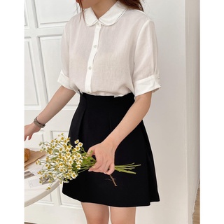 Chân Váy Thiết Kế Dáng Chữ A Ngắn Cạp Cao Phối Li Cách Điệu Kèm Đai Trẻ Trung CV06-HTCLOTHES