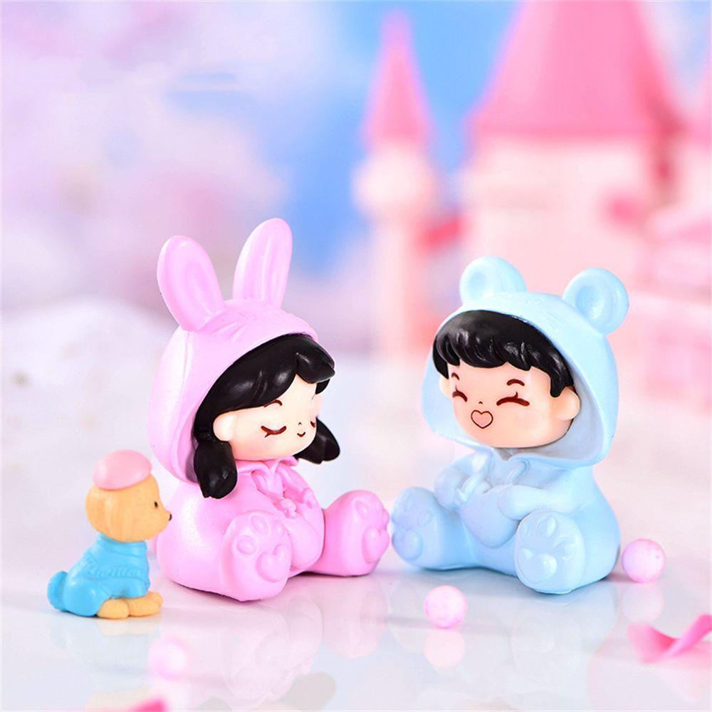 MUVAKO Set 2 Mô Hình Nhân Vật  Mặc Đồ Ngủ Mini Để Bàn Trang Trí Tiểu Cảnh