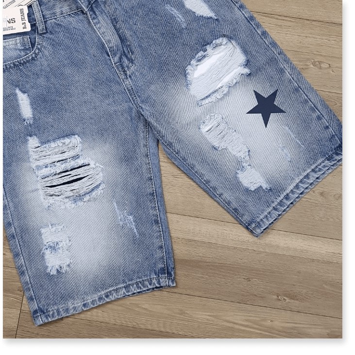 Quần short Jean Nam trẻ trung năng động thêu họa tiết HP