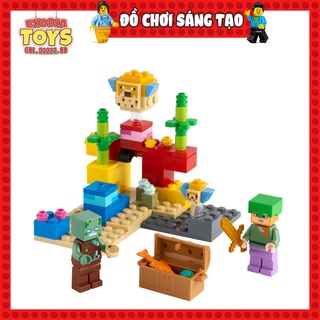 Xếp hình Minecraft The Coral Reef : Rạn San Hô - Đồ Chơi Lắp Ghép Sáng Tạo - BELA 11584 Ideas 21164