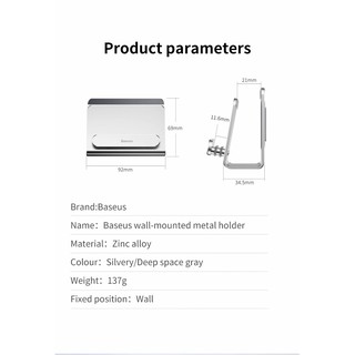 Baseus Đế treo tường Cho điện thoại iPhone Samsung