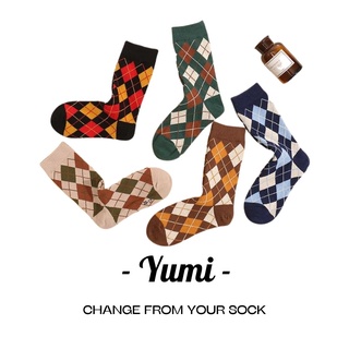 Tất vớ nam nữ unisex,tất vớ cao cổ caro,vintage cổ điển phong cách