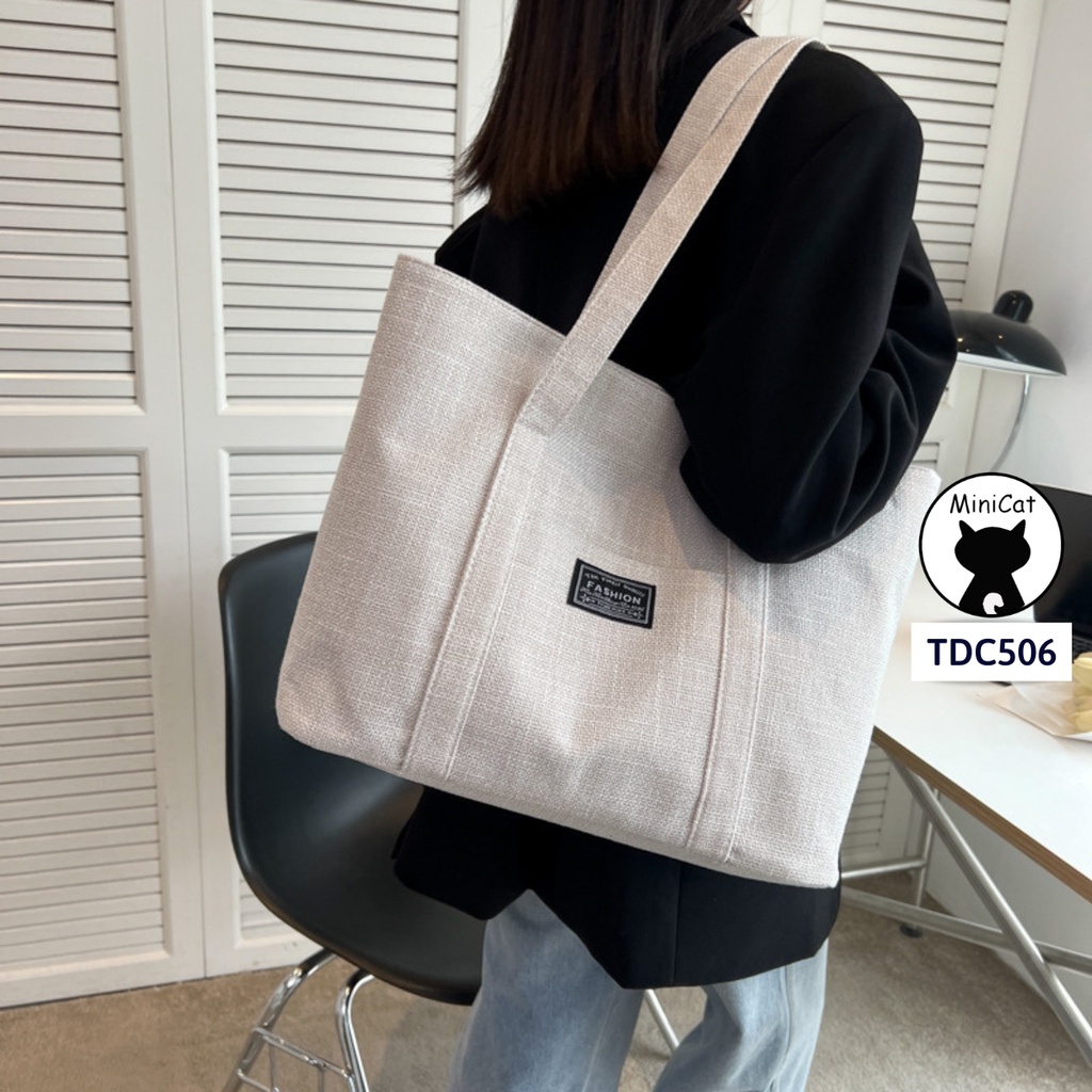Túi tote siêu rộng đi học đi chơi giá rẻ thời trang Hàn Quốc MiniCat TDC506
