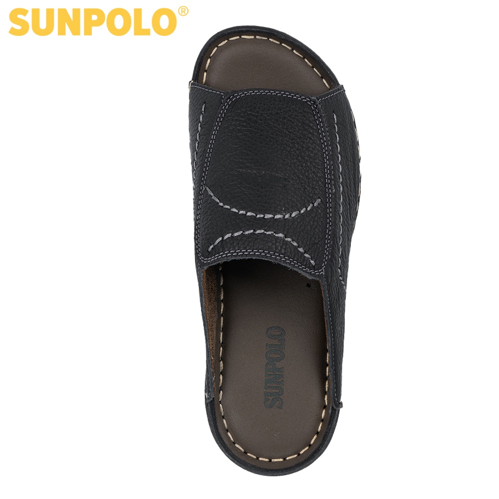 Dép quai ngang nam da bò SUNPOLO DQN35