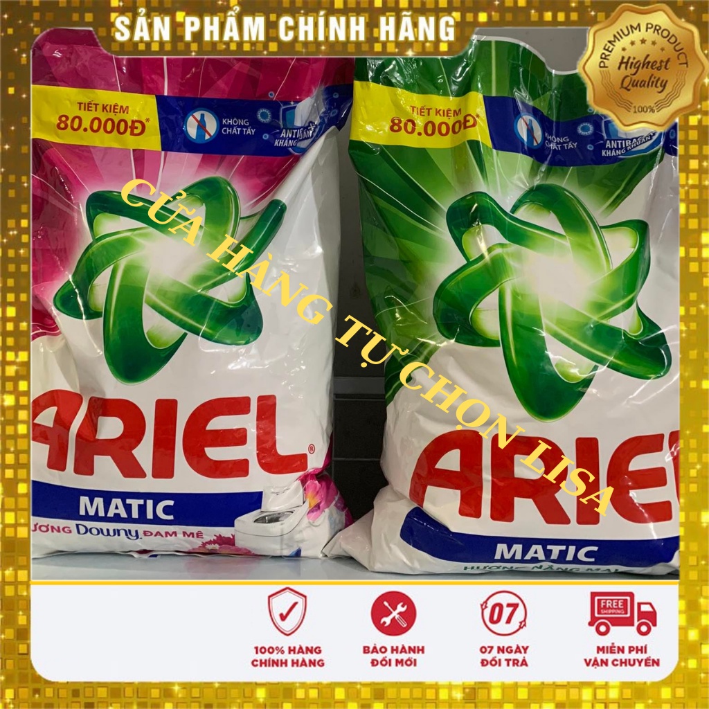 Bột giặt Ariel Matic hương Downy 5kg /hương nắng mai 5,5kg