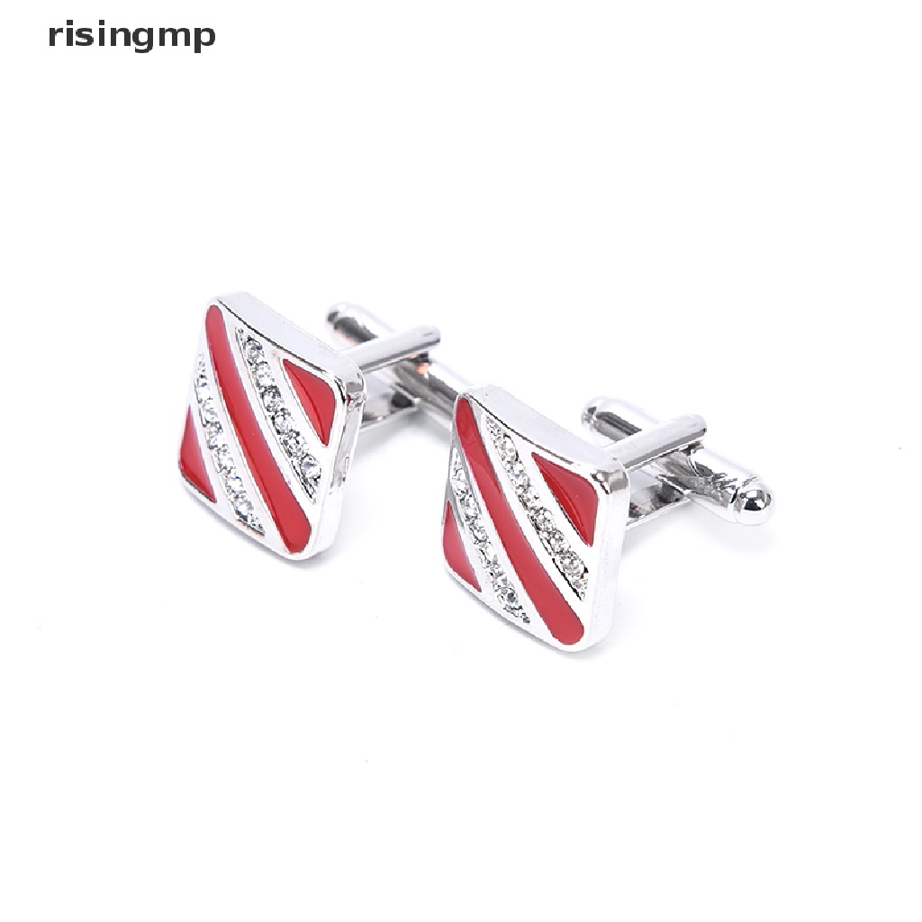 Khuy Măng Sét Cài Áo Sơ Mi Màu Đỏ Đen Cho Nam ♨Nóng Bỏng