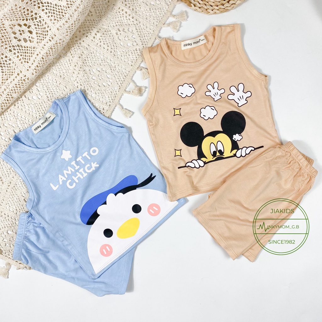 Bộ Ba Lỗ THUN LẠNH MINKYMOM In Nhân Vật Hoạt Hình Cho Bé BL-IN17