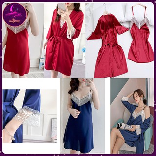 Bộ đồ ngủ pijama nữ lụa set 2 chi tiết