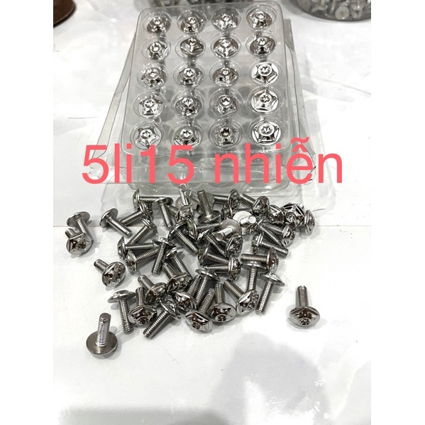 ốc salaza thái inox 304 8li25 5li15 nhiễn 6li15 5li15 6li20 5 cạnh và đầu thái