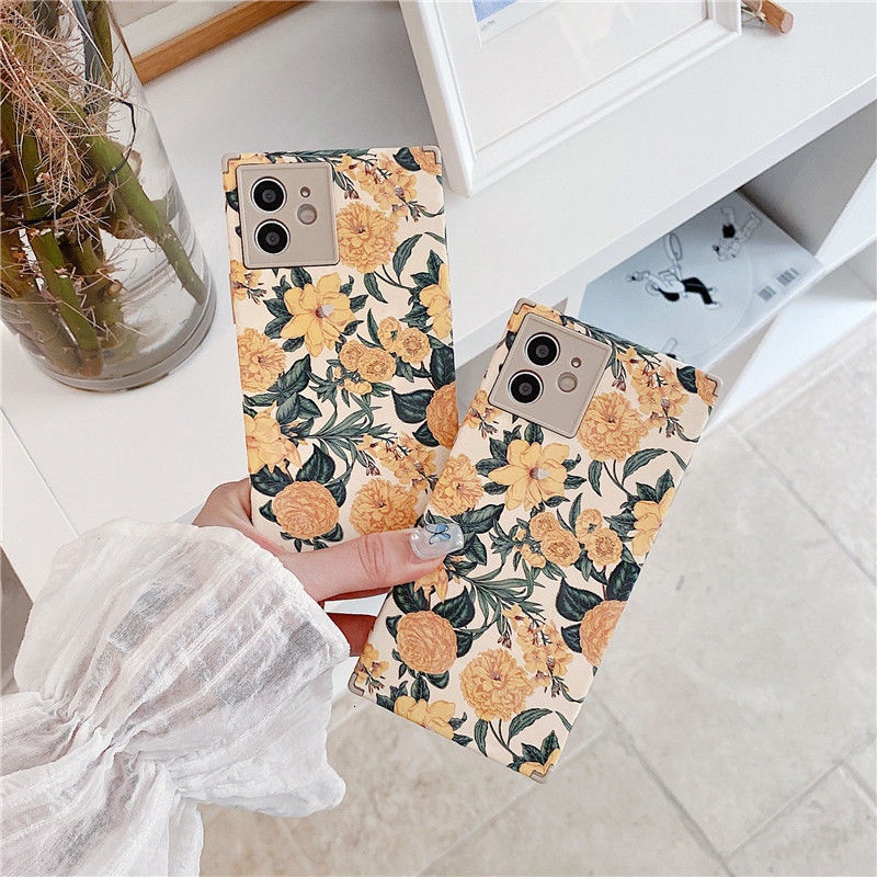 Ốp điện thoại silicone cao su dẻo họa tiết hoa dễ thương cho iPhone 11 11 Pro Max 7 8 Plus SE X XS XR 12 12 Pro Max