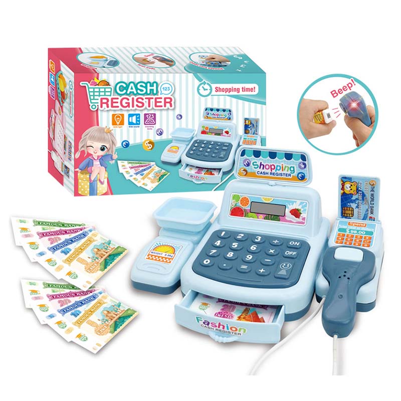 Set đồ chơi quầy thu ngân siêu thị ZHAN QI TOYS đóng vai có đèn và nhạc vui nhộn cho trẻ em