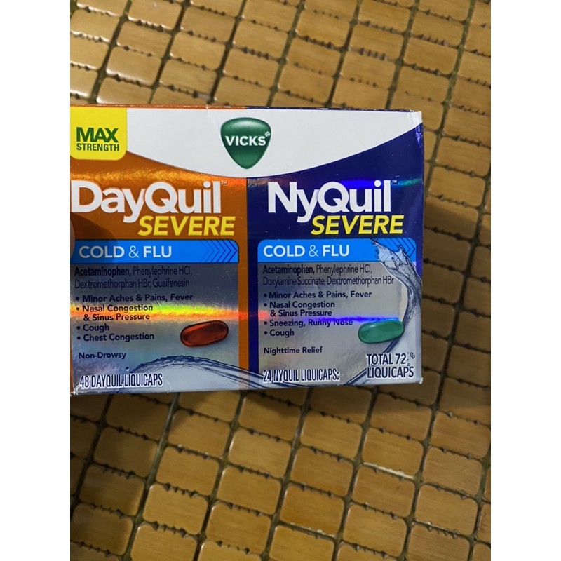 Viên uống DayQuil và NyQuil severe Cold&amp;Flu siêu hiệu quả: hắt hơi...- Mỹ