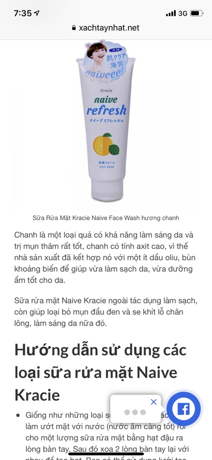 Sữa rửa mặt naive kracie Naive 143g Nhật (trà xanh , đào, lô hội )