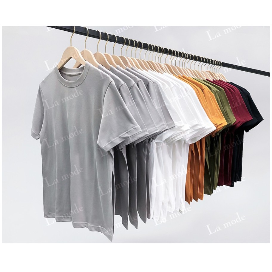 Áo Thun Trơn Nam Nữ Nhiều Màu Vải Dày Cotton Không Xù Lông