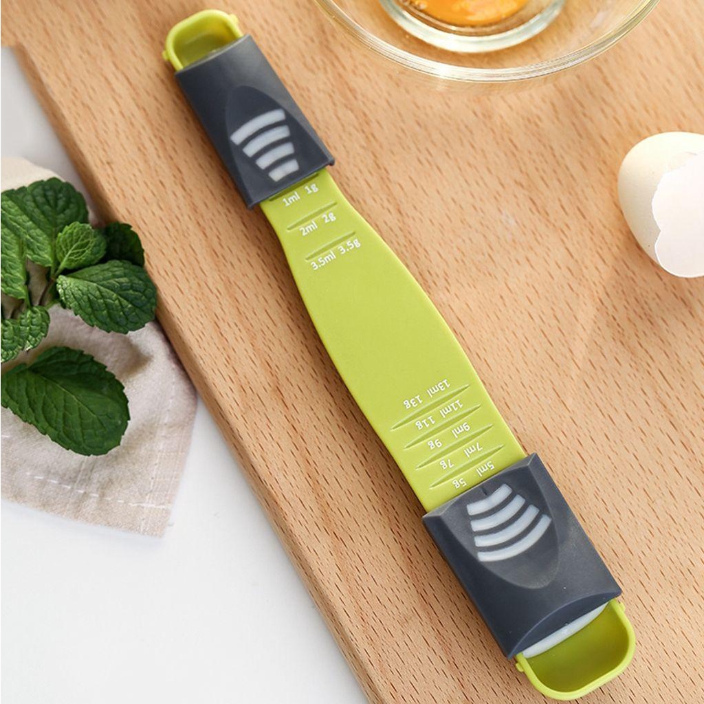 Muỗng Nhựa Đo Lường Hai Đầu Màu Xanh Lá 1-13 G / ML