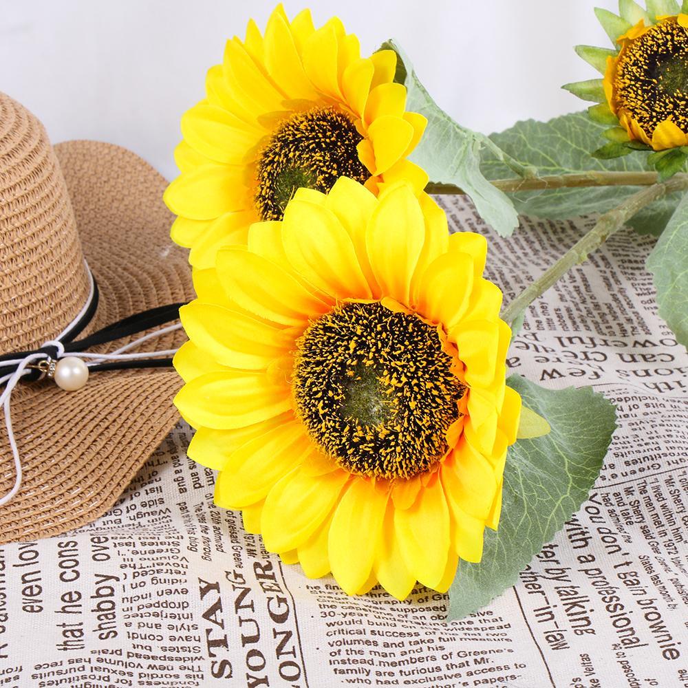 WATTLE Bó Hoa Hướng Dương Giả Trang Trí Tiệc Cưới