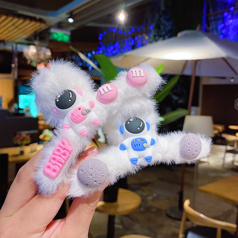 Gấp tóc đứng lông nhung gắn sticker cho bé gái cute, người lớn dùng được