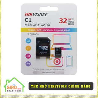 Thẻ Nhớ Tốc Độ Cao HIKVISION 32GB/64GB 92MB/S - Hàng Chính Hãng