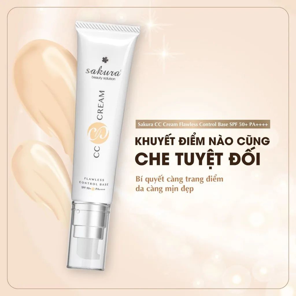 Kem trang điểm Sakura CC Cream Flawless Control Base SPF50+ PA++++ 40ml