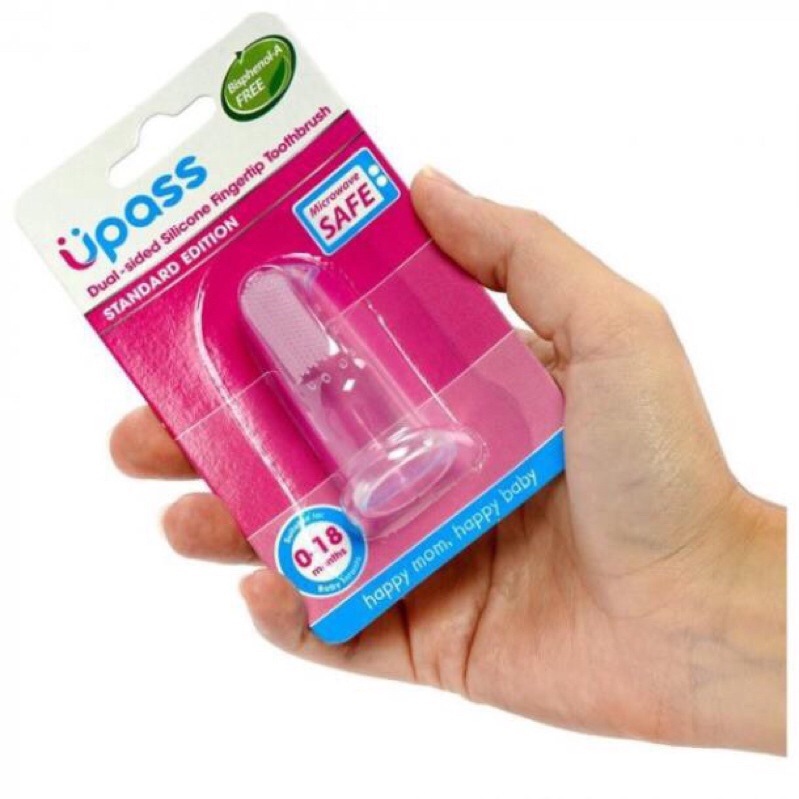 Rơ lưỡi xỏ ngón Upass/ bàn chải đánh răng cho bé silicone siêu mềm Upass Thái Lan