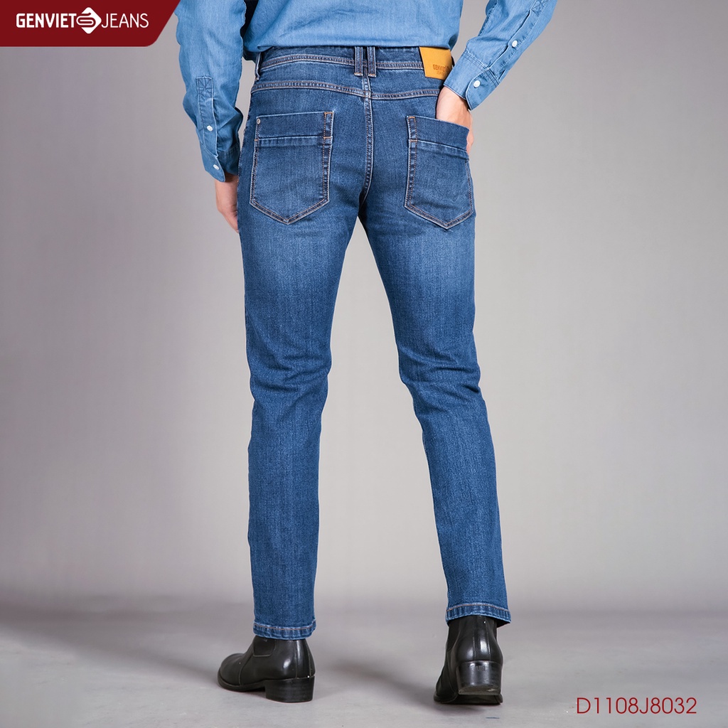 Quần Jeans Nam Genviet Jeans Nam Ống Col Đứng D1108J8032