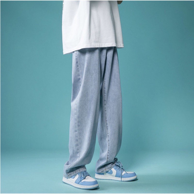 Mẫu quần Baggy jean nam ống rộng TR01, style hàn quốc 2021-Trend Clothing!