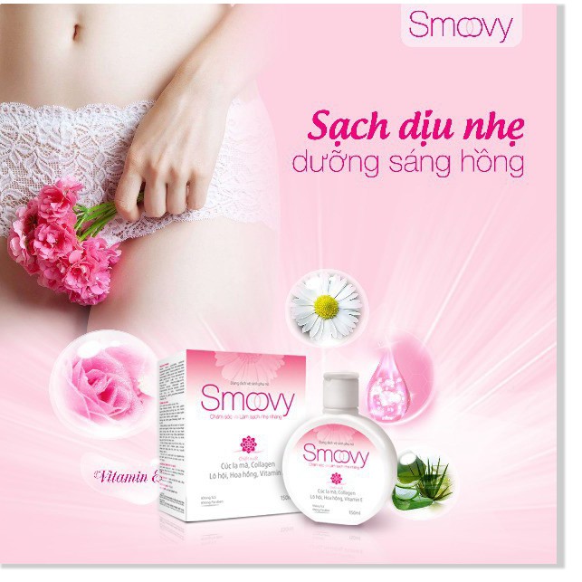 [Mã chiết khấu giảm giá sỉ sản phẩm chính hãng] Smoovy Dung dịch vệ sinh phụ nữ không xà phòng – Giúp thơm hồng, hết khô