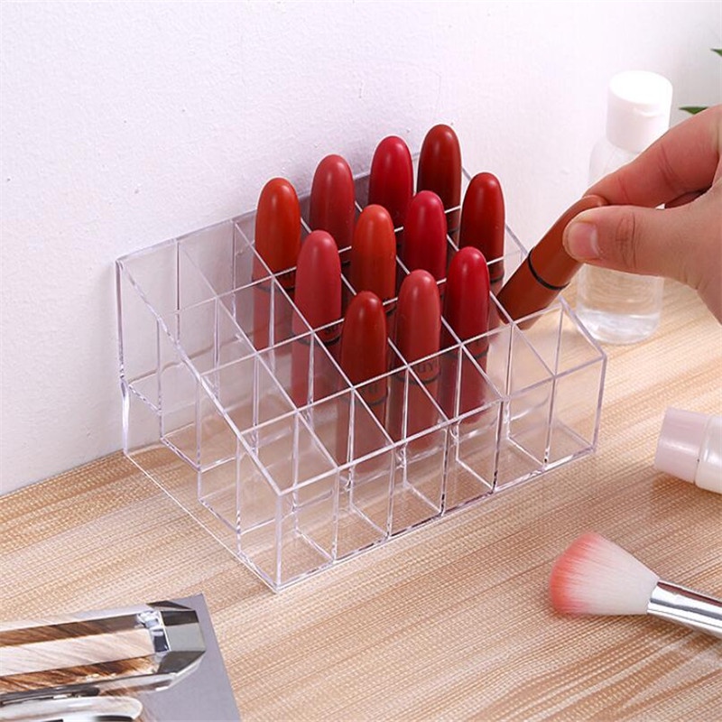 Khay Đựng Son Đựng Mỹ Phẩm Trong Suốt 24 ô Xinh Xắn H034