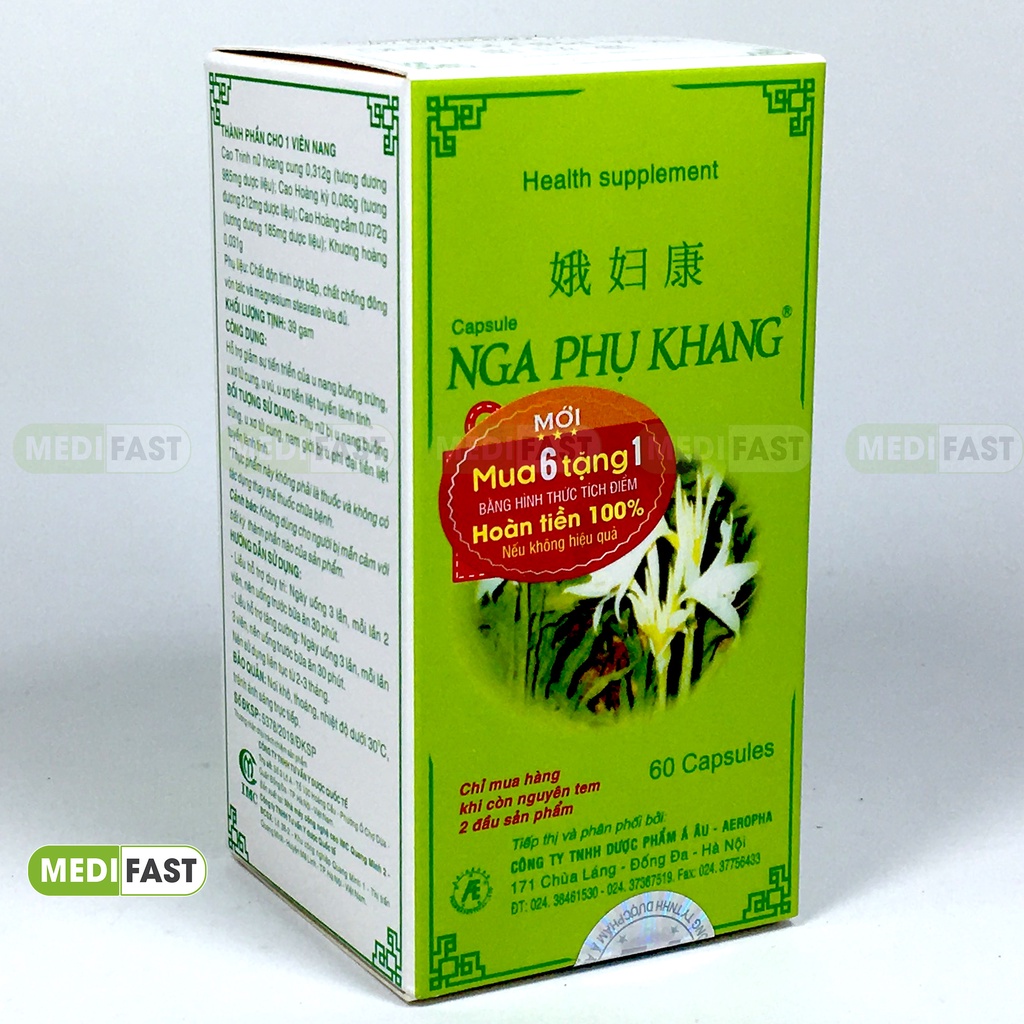Nga Phụ Khang - Hỗ trợ giảm U xơ tử cung, u nang buồng trứng từ thảo dược - Mua 6h tặng 1h bằng tem tích điểm