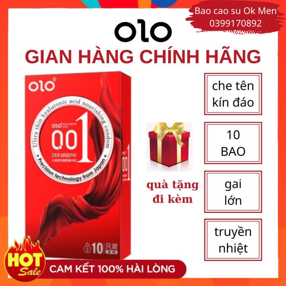 Bao Cao Su OLO 001 Nourishing đỏ, BCS Gai, Siêu Mỏng, Truyền Nhiệt Cao Cấp Hộp 10BCS